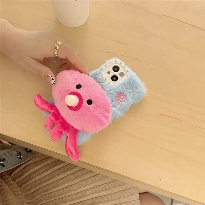 Squishy Bubble Pink Jellyfish Plush iPhone Case