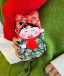 Retro Funny Ugly Girl Cat Good Luck Case