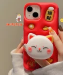Maneki-neko Cat Pop Holder iPhone Case