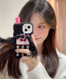 Plush Retro Telephone Braided Sunglasses Girl Case