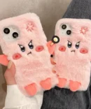Fuzzy Wuzzy Cartoon Plush Phone Case - Snuggle-Soft & Shockproof for iPhone 15 to 7 Plus & More!