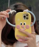 Heart-Hugging Cartoon Design iPhone Case